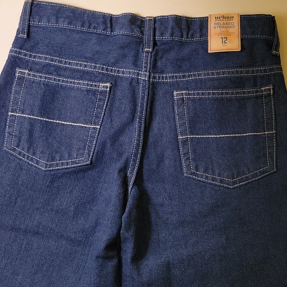Urban Pipeline Relaxed Straight Boys Jeans, Size 12